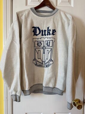 Vintage 90s Duke University Crewneck Sweatshirt Gear For Sports Fleece Small